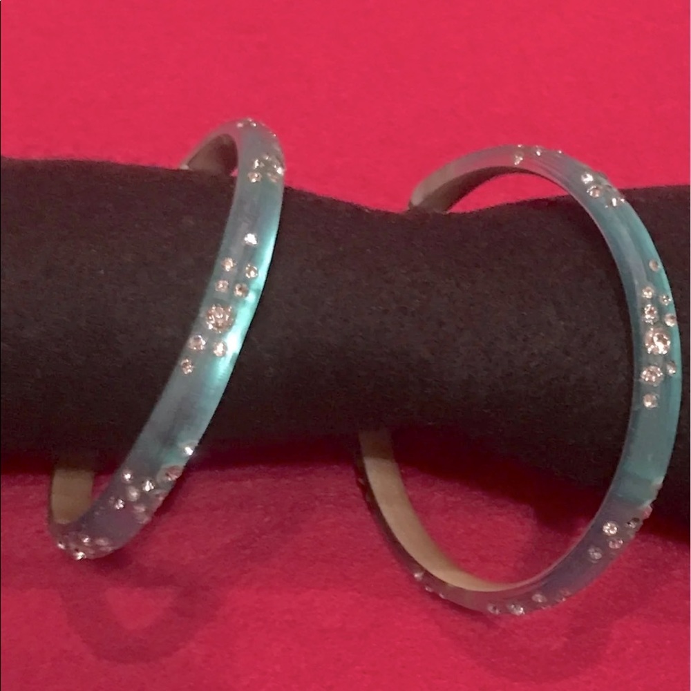 Saks 5th Avenue NEW 2in hoop acrylic with Swarovski Crystals